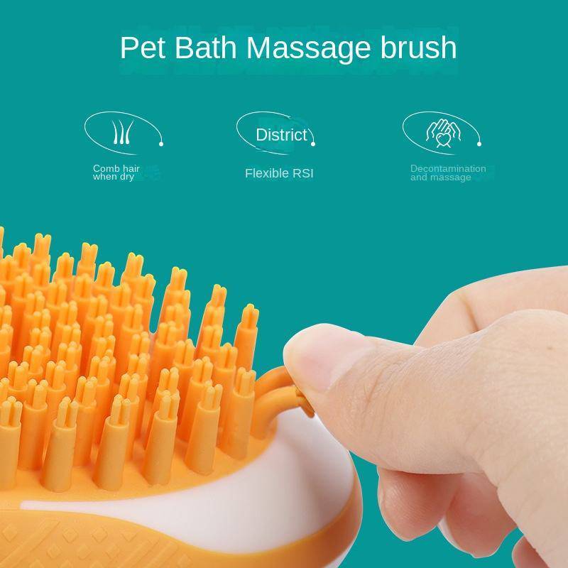 Spazzola da bagno per cani e gatti 2 in 1 Pet SPA Massaggio Pettine Morbido silicone Animali domestici Doccia Toelettatura capelli Cmob Strumento per la pulizia del cane Prodotti per animali domestici