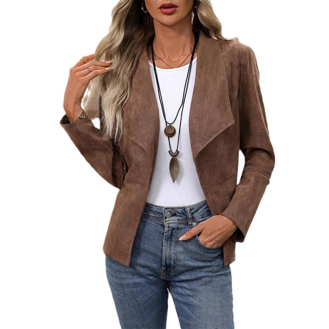 Women's Faux Suede Jacket New Coat - YLORESHOP