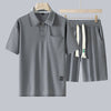Sports Suit Men's Short-sleeved Thin Lapels T-shirt Shorts Running Leisure Two-piece Set - YLORESHOP