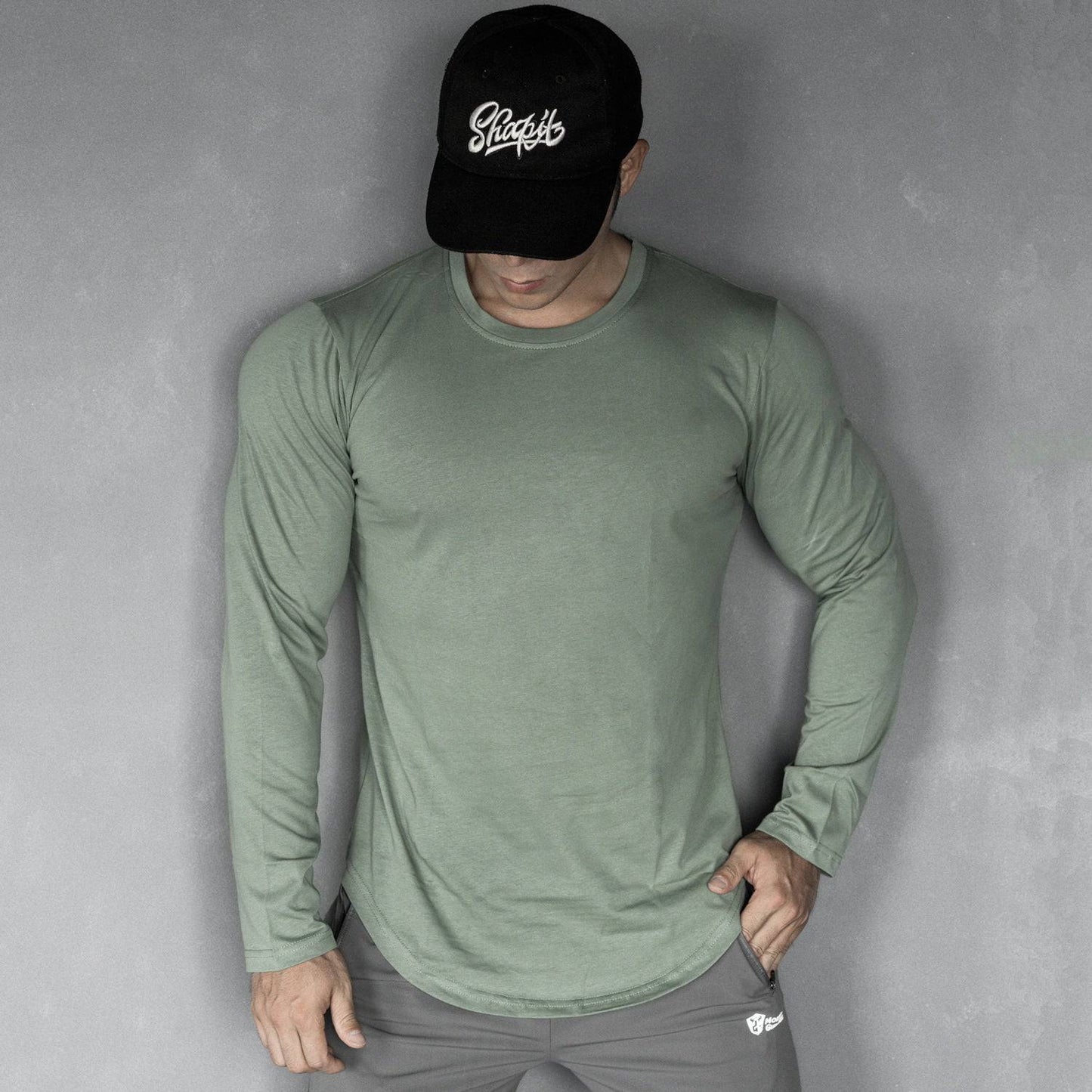 Men's Sports Casual Solid Color Long Sleeve Base