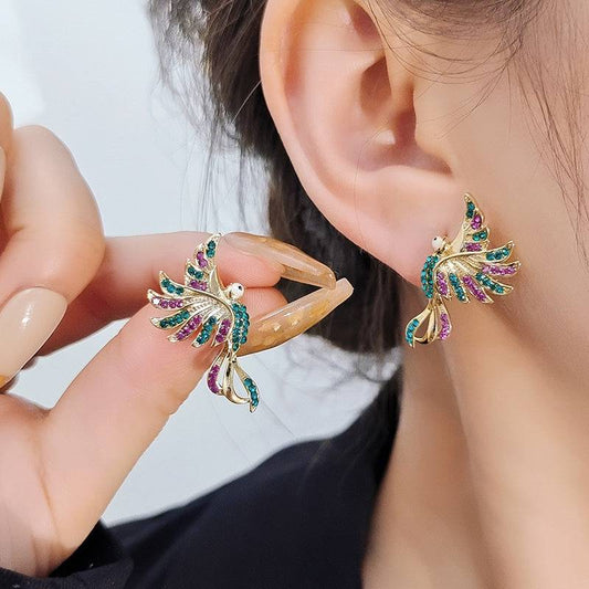 Colorful Auspicious Bird Ear Studs Women's Fashion - YLORESHOP