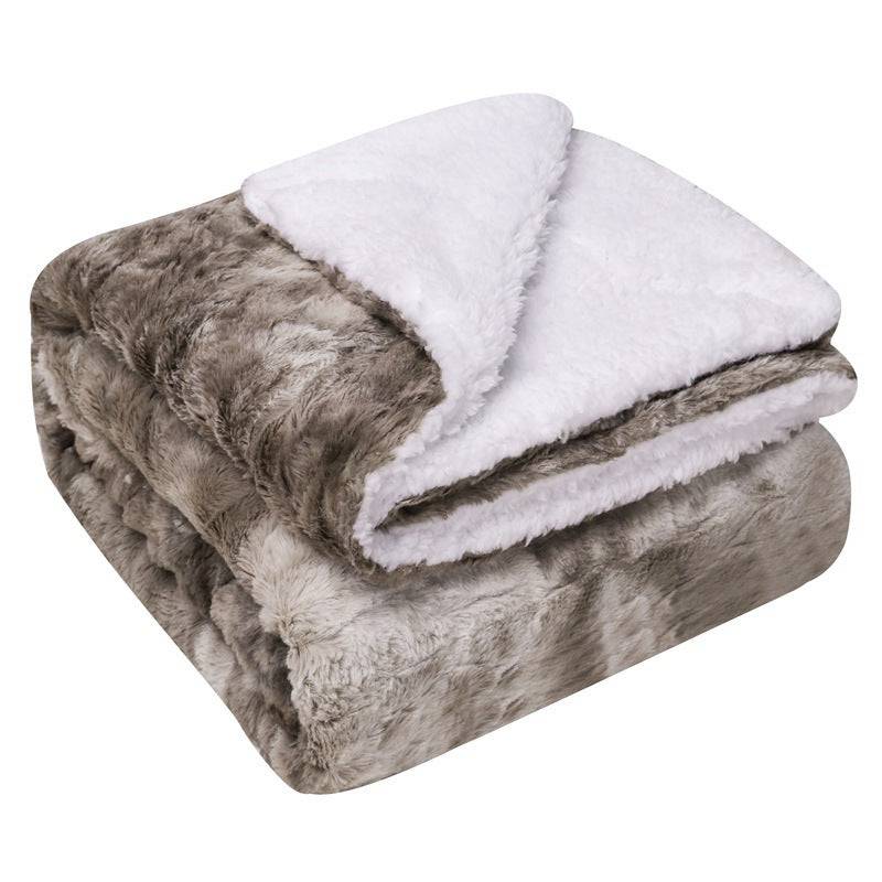 Thickened Flannel Lamb Wool Composite Double Blanket Leisure Blanket Gift Blanket - YLORESHOP