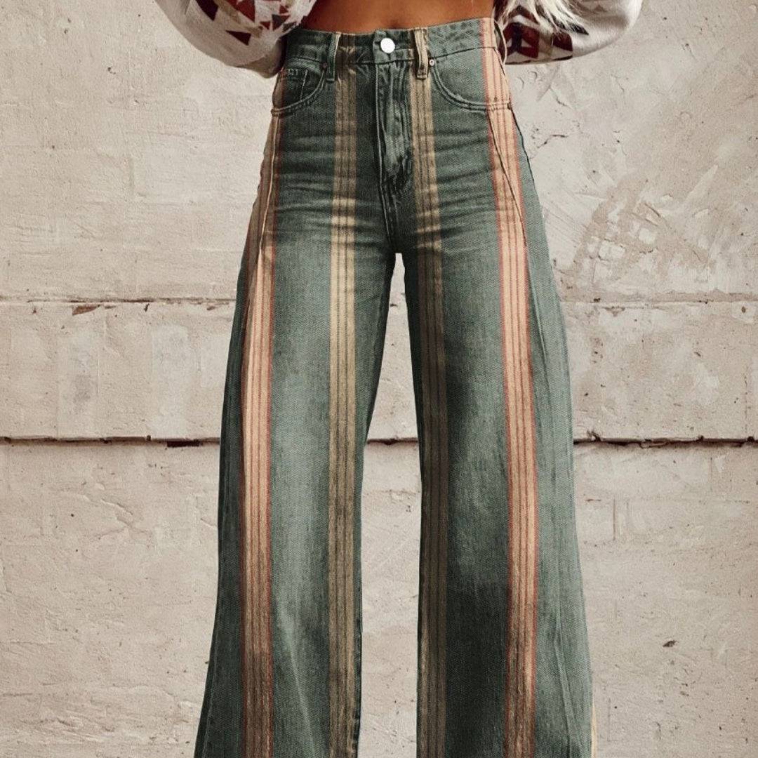 Women's Casual And Fashionable Denim Wide Leg Pants - YLORESHOP