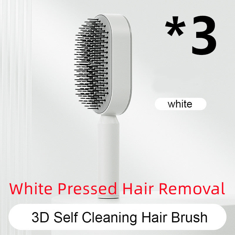 Self Cleaning Hair Brush For Women One-key Cleaning Hair Loss Airbag Massage Scalp Comb Anti-Static Hairbrush - YLORESHOP