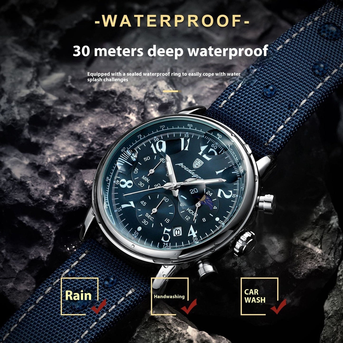 Multi-functional Waterproof Fashion Quartz Watch - YLORESHOP