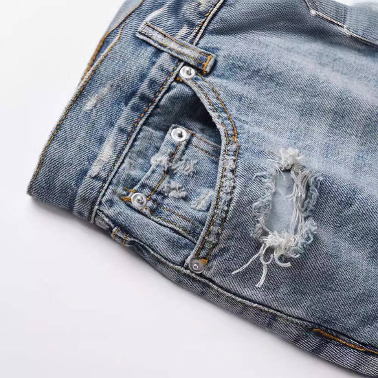 Hip Hop High Street Ripped Style Jeans Personality Casual Pants - YLORESHOP