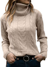 Solid Color Turtleneck Sweater Retro Long Sleeve Sweater - YLORESHOP