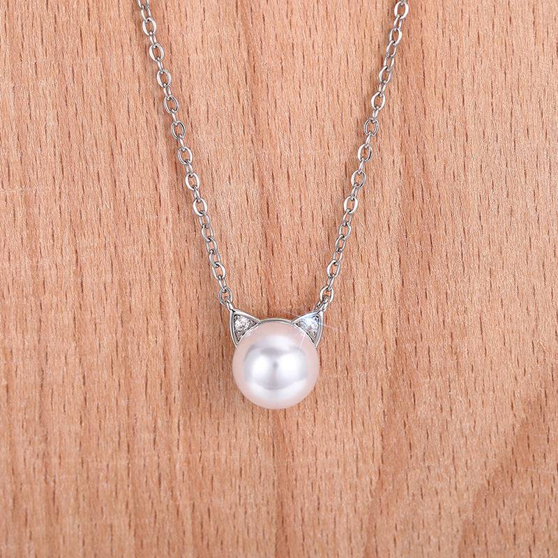 Fashion Cat Ear Pearl Necklace - YLORESHOP