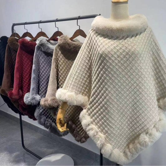 Collo in pelliccia di coniglio Rex Mantello a scialle Mantello di pelliccia di lusso Avvolge Scialle Autunno Inverno Moda Grazioso Mantello Capispalla Donna Abito da sposa per feste