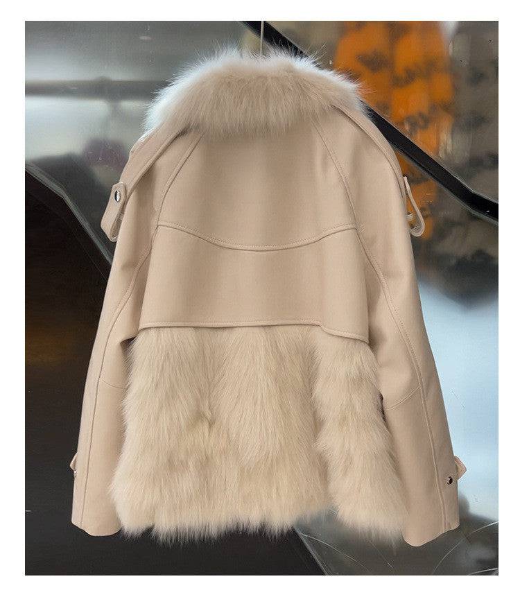 Women's Fashion Personality Stitching Fur Coat - YLORESHOP