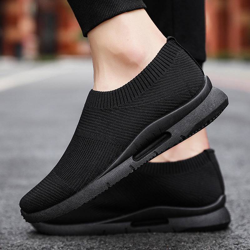 Flying Knit Sneakers Men's Mesh White Shoes Black Casual Sneakers - YLORESHOP