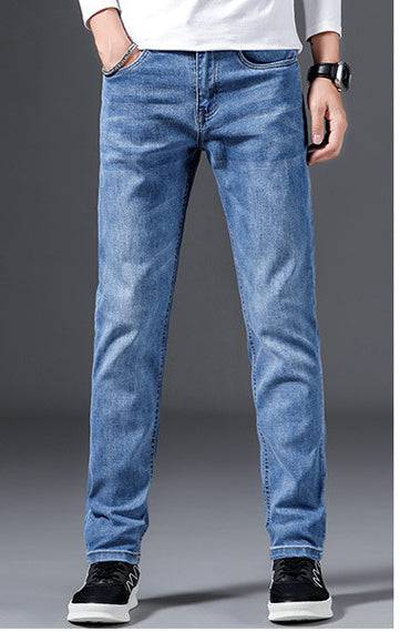 Jeans dritti elastici slim fit da uomo