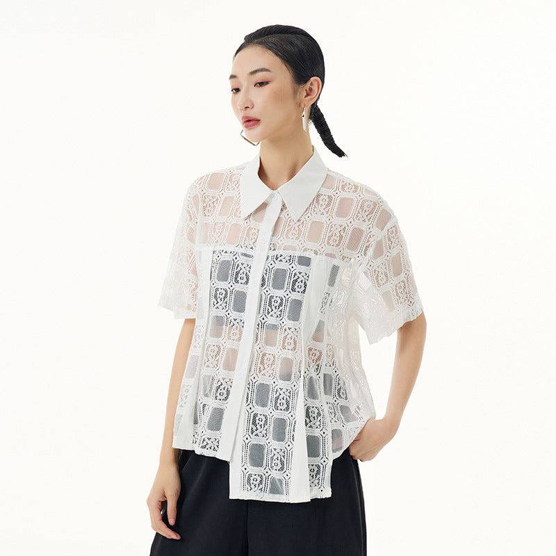 Women's Loose Fashion Versatile Lace Top - YLORESHOP