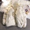 Winter New Padded Coat Hong Kong Style Loose Down Cotton-padded Jacket Fleece-lined - YLORESHOP