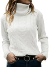 Solid Color Turtleneck Sweater Retro Long Sleeve Sweater - YLORESHOP
