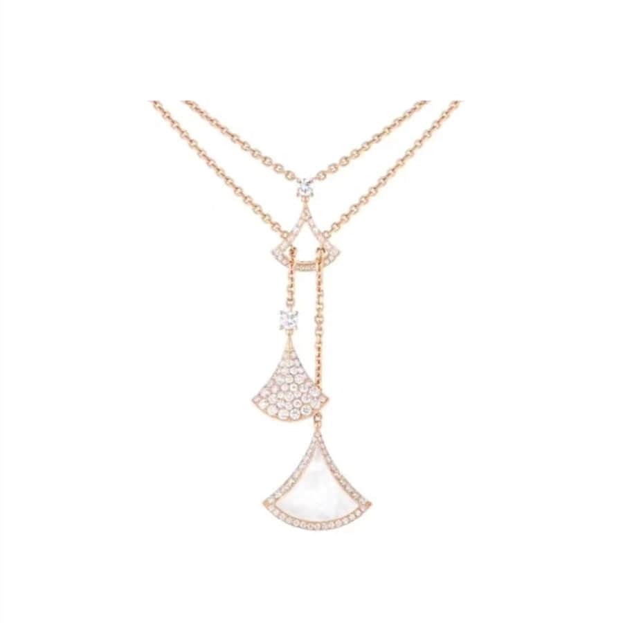 Multi-fan Tassel Fan-shaped Small Skirt White Shell Necklace - YLORESHOP