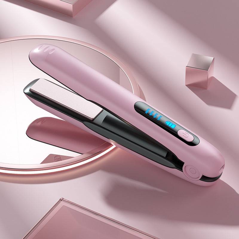 Wireless Hair Straightener Flat Iron Mini 2 IN 1 Roller USB 5000mAh Max 200 Degree Portable Cordless Curler 4 Levels Dry And Wet Uses - YLORESHOP