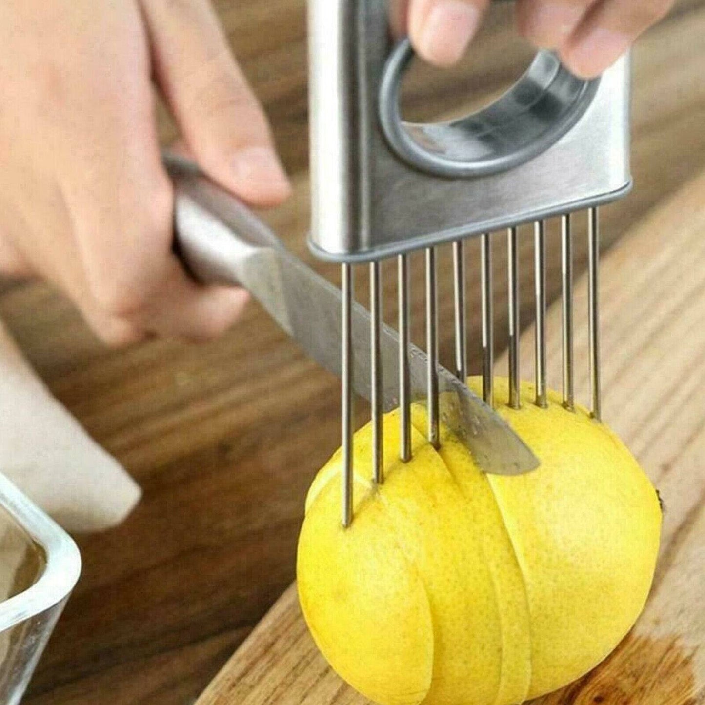 Onion Holder Slicer Vegetable tools Tomato Cutter Stainless Steel Kitchen Gadget - YLORESHOP