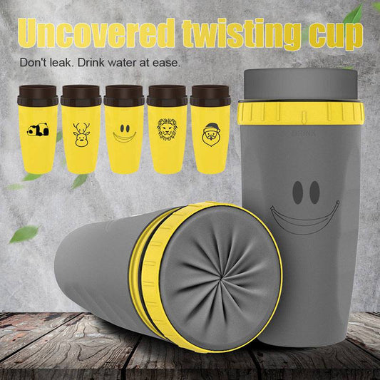 No Cover Twist Cup Travel Portable Cup Double Insulation Tumbler Straw Sippy Water Bottles Portable For Children Adults - YLORESHOP