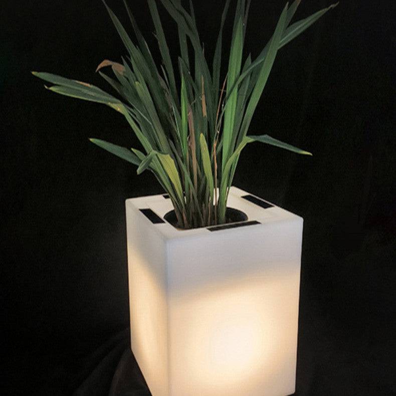 Lampada da giardino per vaso da fiori in plastica impermeabile super luminosa