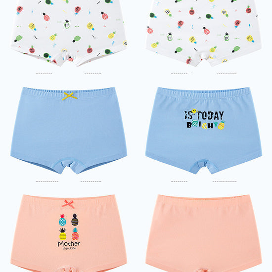 Creative Print Cotton Girls Underwear Boxer Set - YLORESHOP