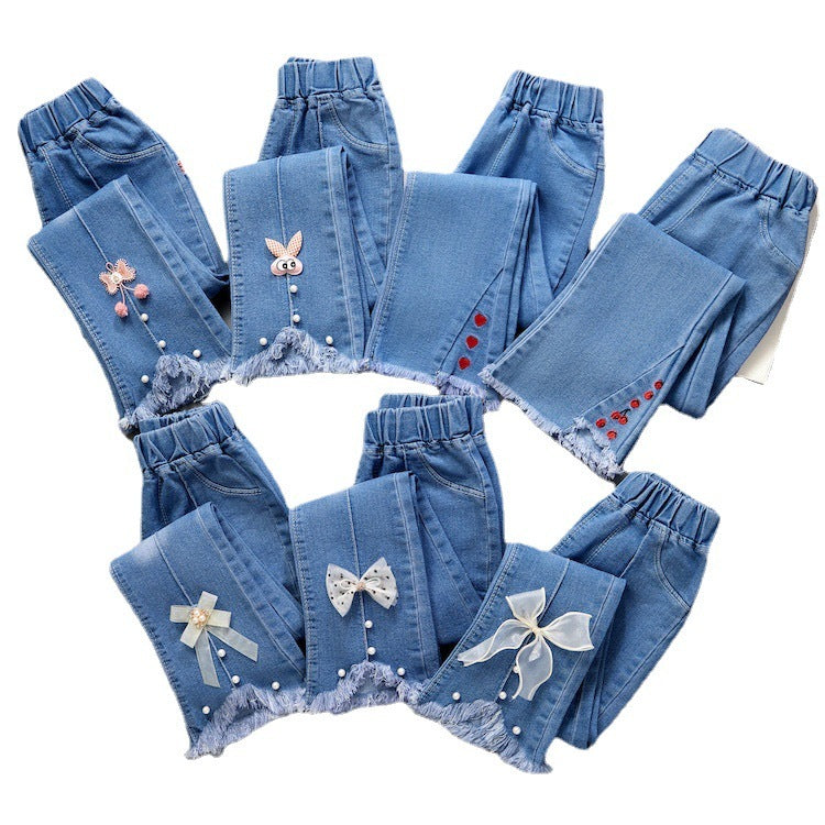 Children's Denim Wide Leg Pants Casual Speaker - YLORESHOP