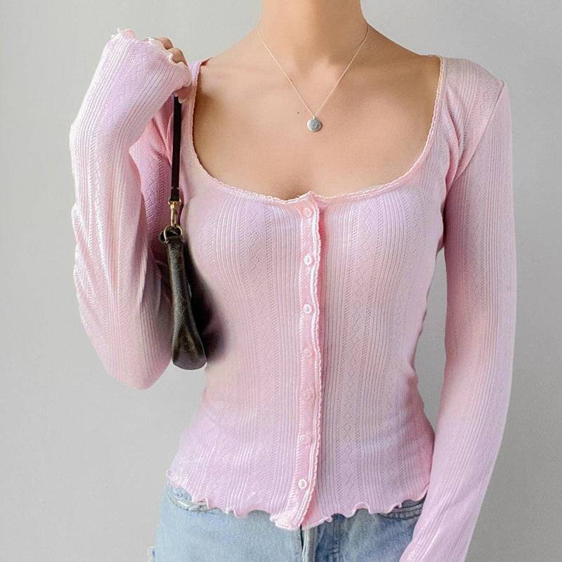 Retro Simple Square Collar Top Women's Fashion - YLORESHOP