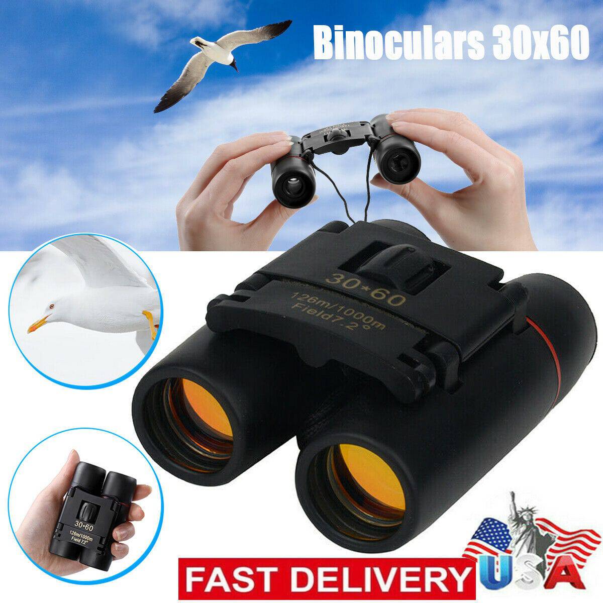 Binoculars 30x60 Zoom Travel Compact Folding Telescope Hunting Day Night Outdoor Small Pocket Binoculars Compact Adults, Mini Kids Binoculars Boys For Bird Watching, Concert Theater Opera - YLORESHOP