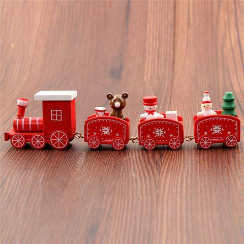 4pcs Mini Wooden Train Toys