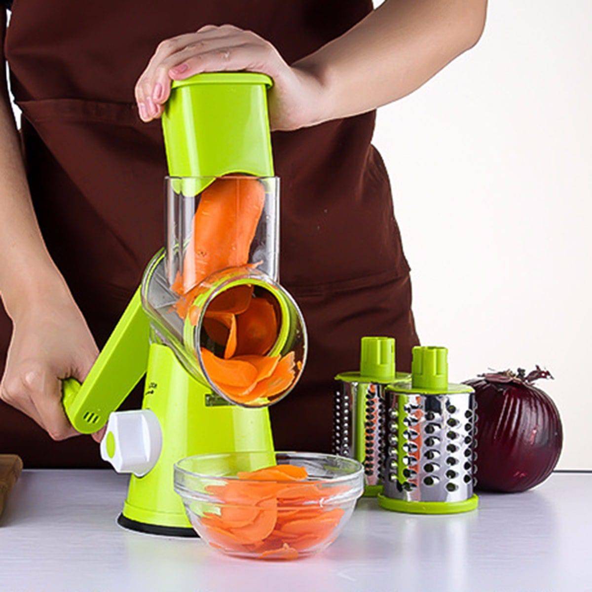 Vegetable Cutter Round Mandoline Slicer Potato Julienne Carrot Grater Cheese - YLORESHOP