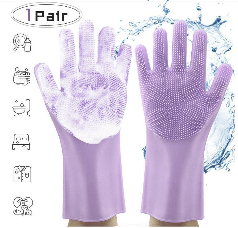 Silicone Heat-resistant Cleaning Brush Scrubbing Gloves - YLORESHOP