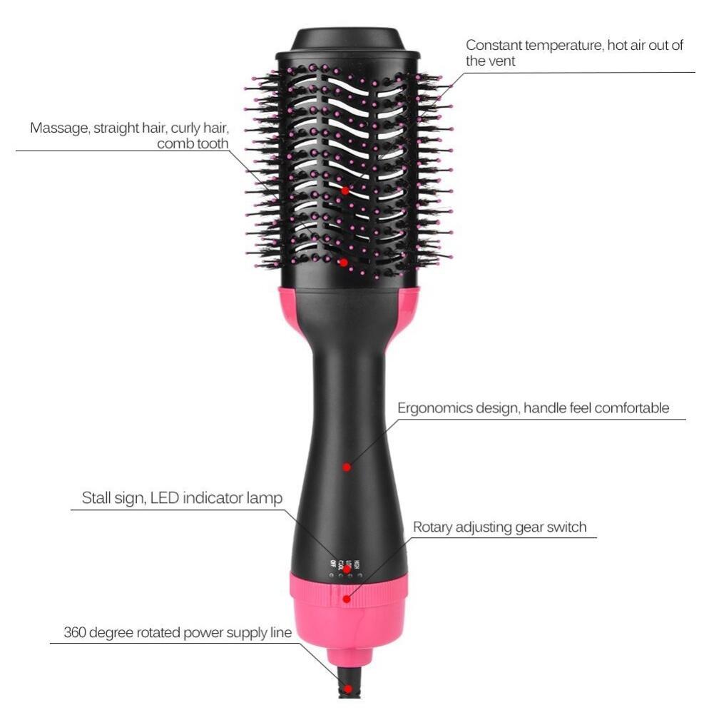 One-Step Electric Hair Dryer Comb Multifunctional Comb Straightener Hair Curling - YLORESHOP