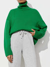 Solid Color Turtleneck Comfortable Loose Pullover Women's Sweater - YLORESHOP