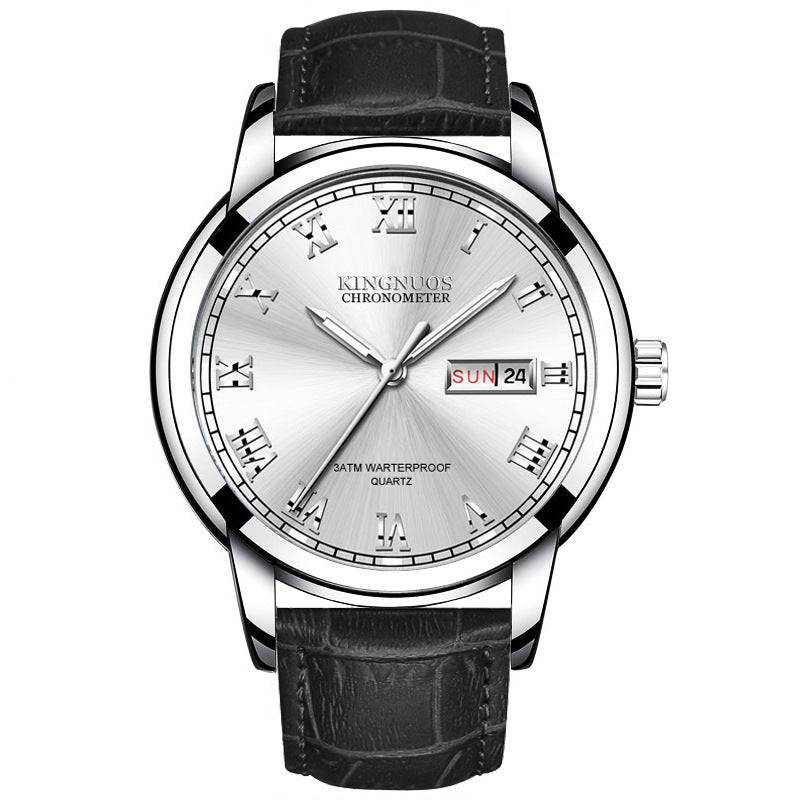 Cross-border Hot Double Calendar Steel Belt Watch Business Non-mechanical - YLORESHOP