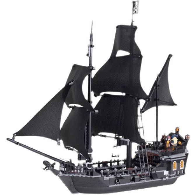 Black Pearl Model Queen Anne Caribbean Pirate Ship Sailing Puzzle Assembling Building Blocks Toy Boy