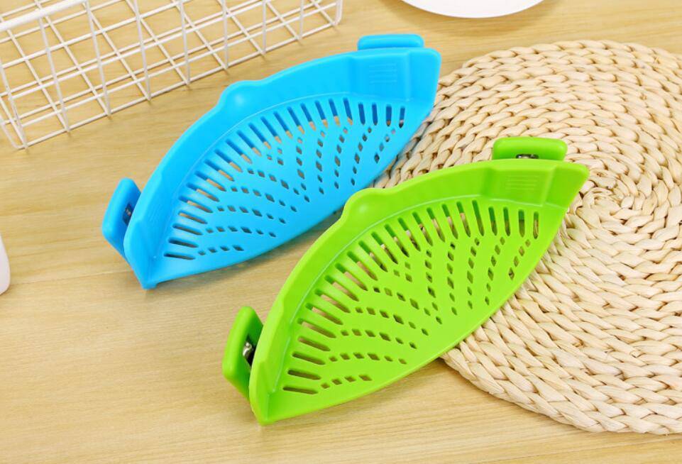 Silicone Clip-on Pot Pan Bowl Funnel Oil Strainer Creative Rice Washing Colander for Draining Liquid Fits All Pot Size - YLORESHOP