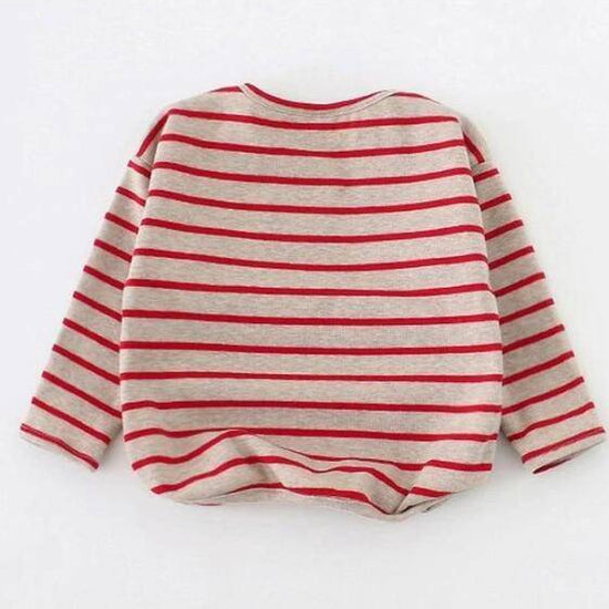 Fashion Striped Print Kids Baby Girls Clothes Cotton Long Sleeve T Shirts For Children Girls Autumn Spring Baby Clothing - YLORESHOP