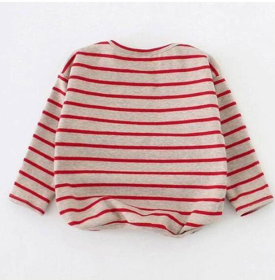 Fashion Striped Print Kids Baby Girls Clothes Cotton Long Sleeve T Shirts For Children Girls Autumn Spring Baby Clothing - YLORESHOP