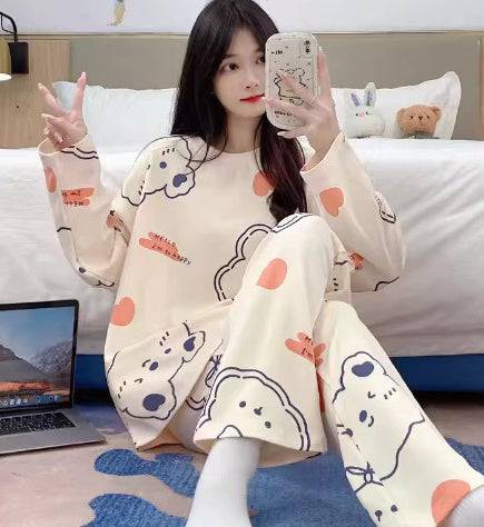 Long Sleeve Autumn Ins Two-piece Homewear Suit - YLORESHOP