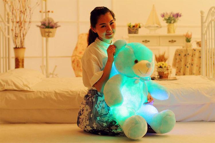 Creativo Light Up LED Orsacchiotto Peluche Peluche Colorato Regalo di Natale incandescente per cuscino per bambini