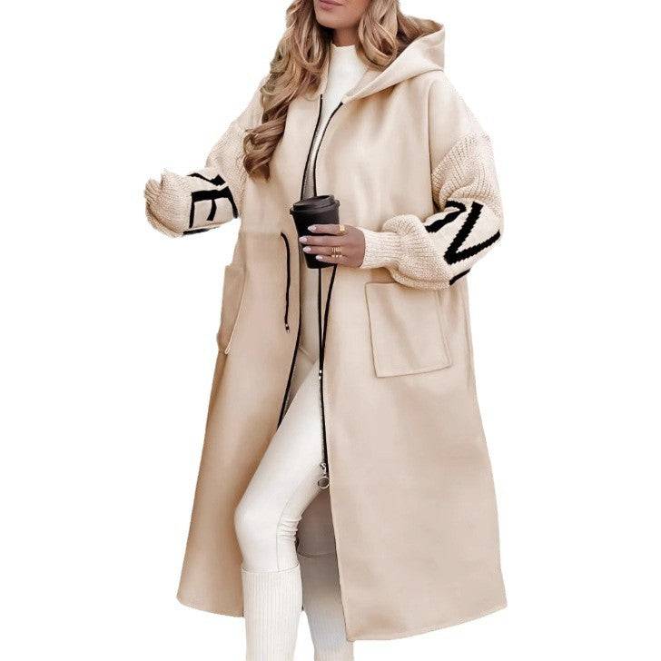 Women's Mid-length Hoodie Windbreaker Sweater Coat - YLORESHOP