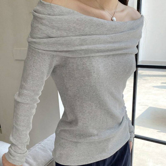 Solid Color Simple Knitting Top For Women - YLORESHOP