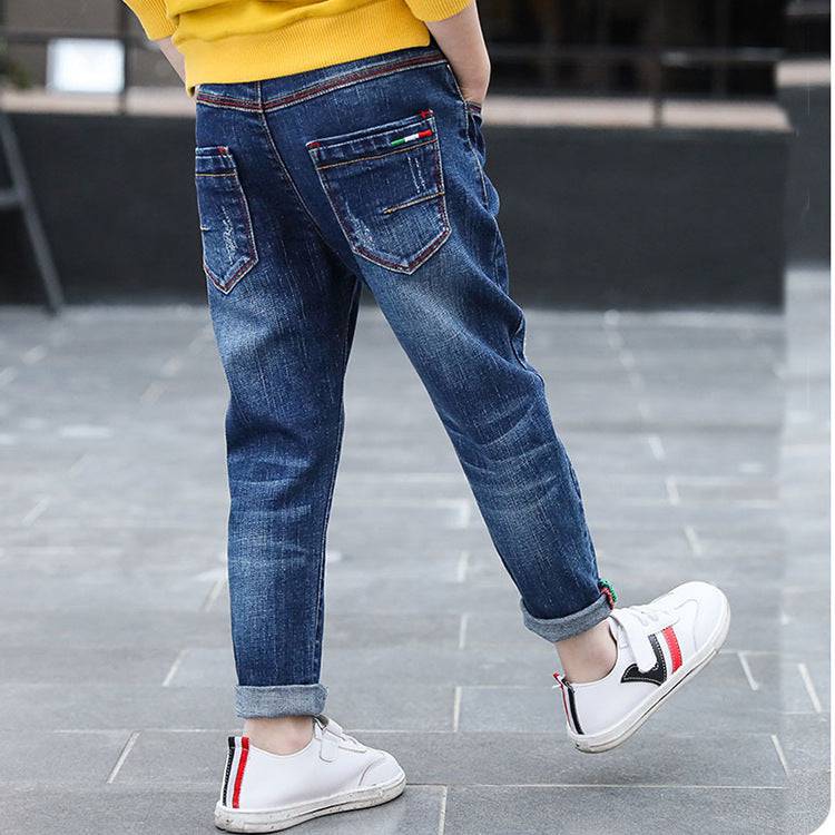 Pantaloni in denim da ragazzo, nuovo stile, pantaloni per bambini grandi, pantaloni per bambini primaverili e autunnali