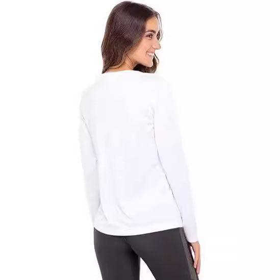 T-shirt a maniche lunghe in cotone da donna