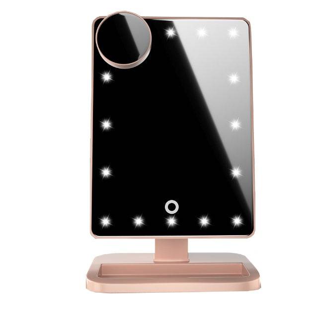 Touch Screen Makeup Mirror With 20 LED Light Bluetooth Music Speaker 10X Magnifying Mirrors Lights - YLORESHOP