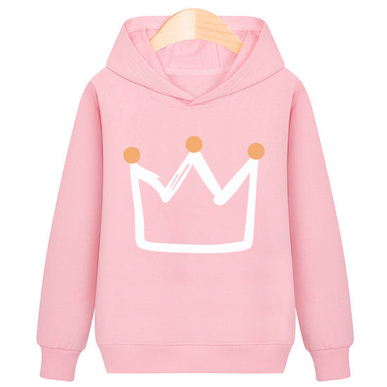 Crown hooded plus velvet sweatshirt - YLORESHOP