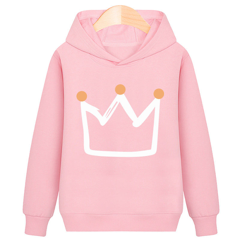 Crown hooded plus velvet sweatshirt - YLORESHOP