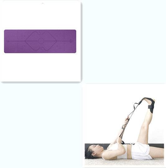 Non Slip TPE Yoga Mat Position Line Beginner - YLORESHOP