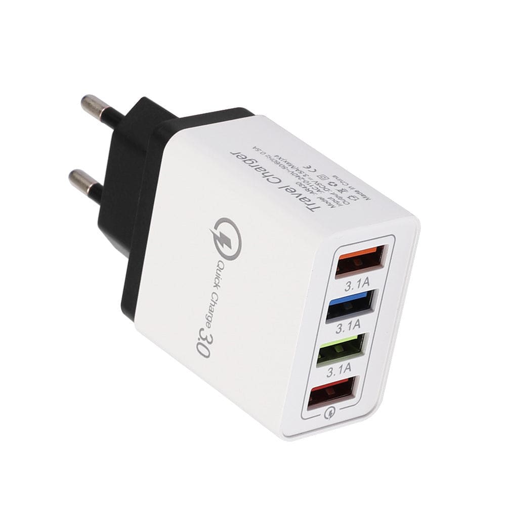 Caricatore USB Quick Charge 3.0 4 Adattatore telefonico per tablet Caricabatterie mobile da parete portatile Caricatore rapido