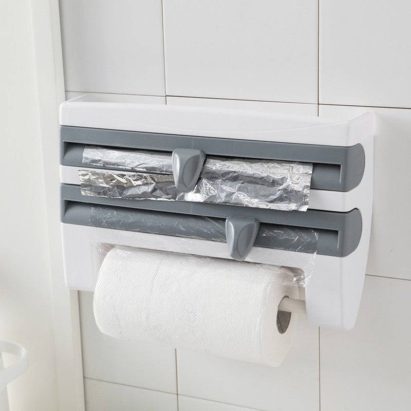 4-In-1 Kitchen Roll Holder Dispenser Kitchen Foil Film Wrap Tissue Paper 4 IN 1 Kitchen Roll Holder Dispenser - YLORESHOP